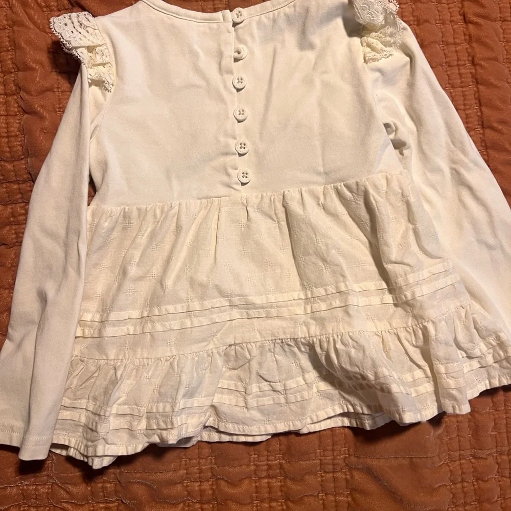 Matilda Jane Cream Ruffled Top-size 2 - Picture 3 of 3